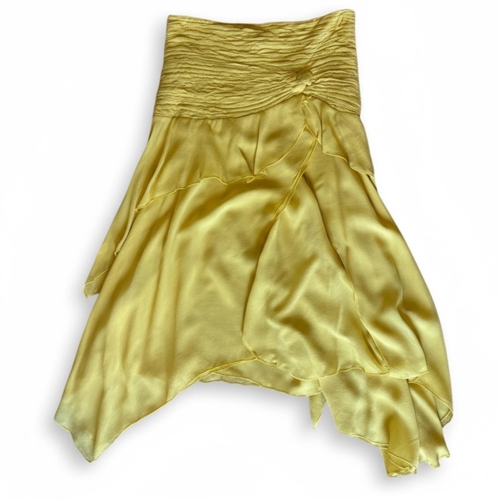 Vintage Y2K Yellow Silk Skirt